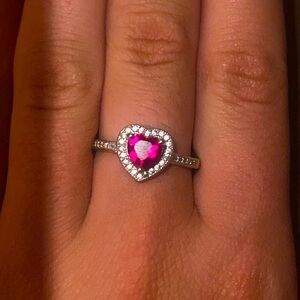 Gold Ruby Heart Ring Size 8